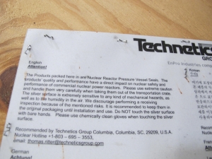 (4) TECHNETICS GROUP, SILVER MATERIAL O-RINGS/NUCLEAR REACTOR PRESSURE VESSEL SEALS, SILVER MELTING SEAL. LOADING & HANDLING FEE $30-4603